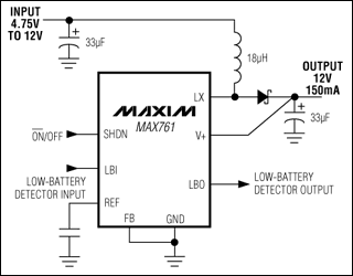 MAX761,MAX762:典型工作电路