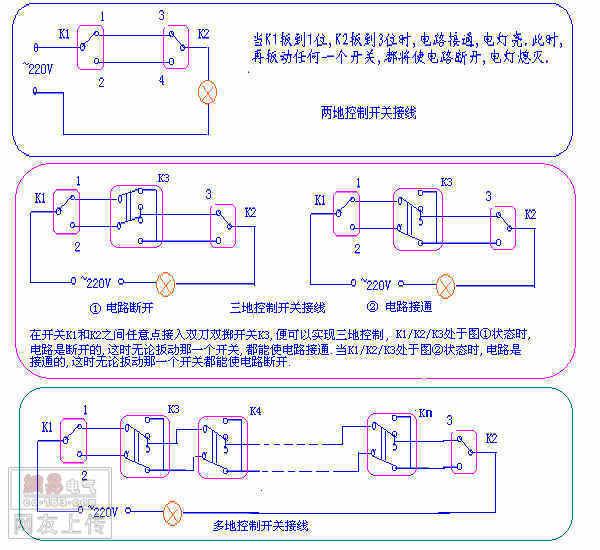 双控开关接线图