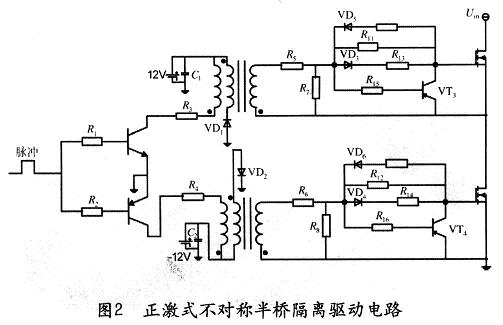 正激式不对称半桥隔离驱动电路