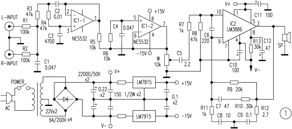 LM3886功率放大器