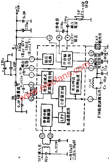 DG1353C方框图和外围电路图  www.obk20.com