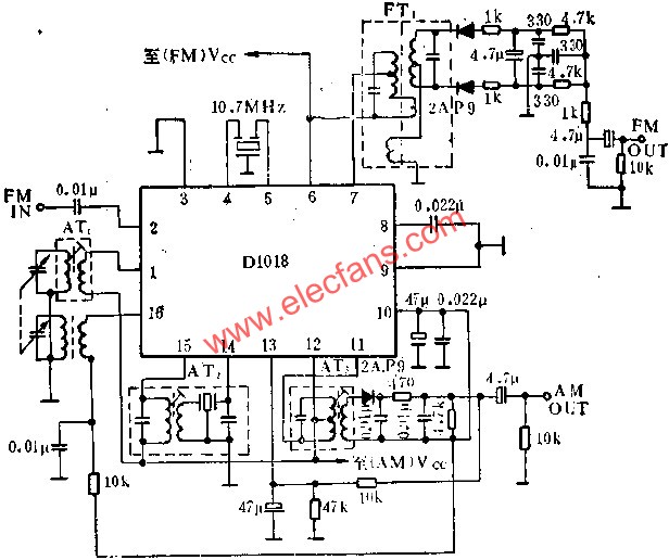 D1018调频/调幅中频放大电路的应用  www.obk20.com