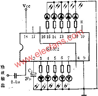 SL322作单声道音量电平指示电路的应用  www.obk20.com