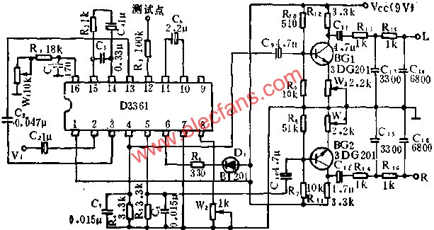 D3361锁相环调频立体声解码电路的应用  www.obk20.com