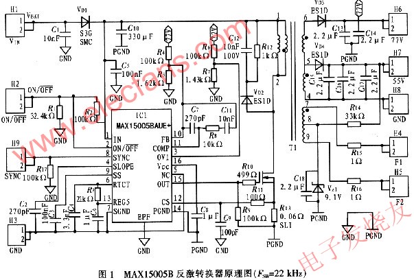 MAX15005B配置为反激架构 www.obk20.com