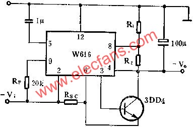 W616负电压输出应用线路图  www.obk20.com