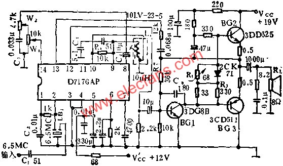 D7176AP伴音电路的应用电路图  www.obk20.com