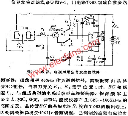 收音、电视两用信号发生器电路  www.obk20.com