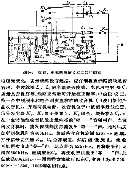 收音、电视两用信号发生器印制板