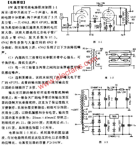 8W真空管功率放大器原理图  www.obk20.com