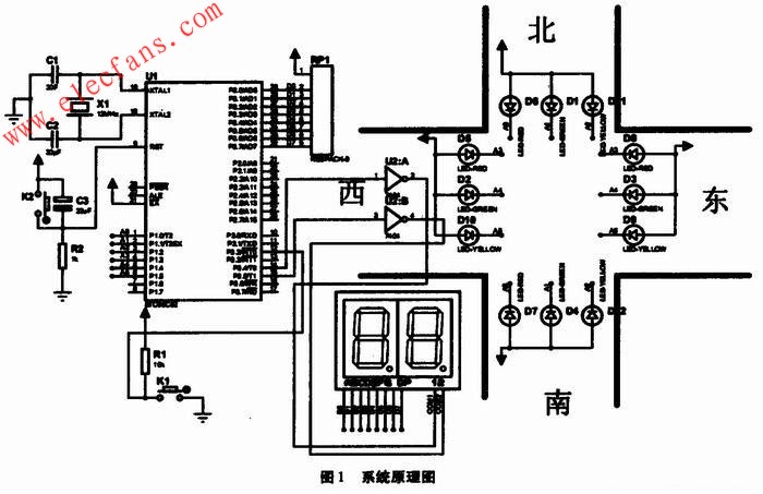 交通灯控制系统硬件电路