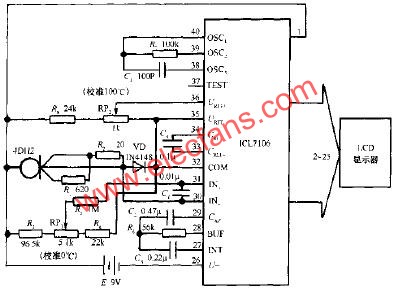 3 1/2位数字温度计电路