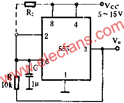 时基集成电路组成输出200MA的方波发生器电路图 www.obk20.com