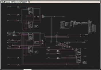 FPGA 编辑器视图显示了部分双向I/O散布在I/O缓冲器之外