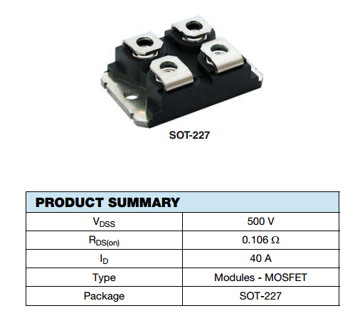 VS-FA40SA50LC 第三代高压MOSFET模块