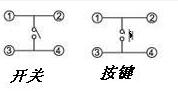 四脚按键开关_四脚按键开关引脚图_四脚按键开关接线图 