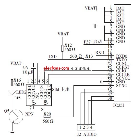 图4 TC35I 模块电路连接图