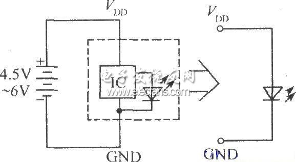 单只闪烁发光二极管的应用电路