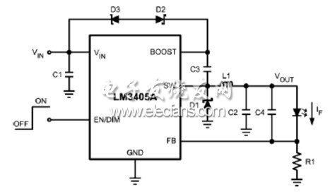 LM3405典型应用原理图