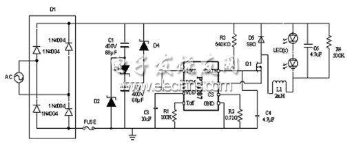 LED日光灯驱动芯片PT4207典型应用线路