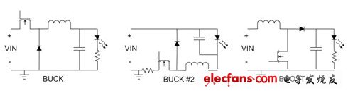 三个LED简易降压/升压拓扑