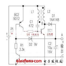 数字万用表开关电源电路(1.5V升9V)