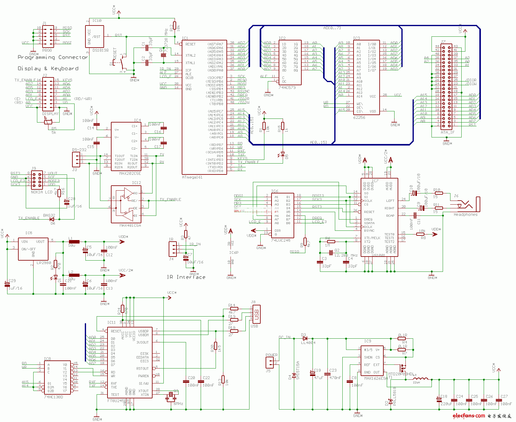 基于ATMEGA161的MP3电路