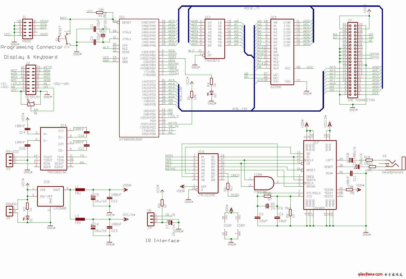 AT90S851SP构成的MP3电路