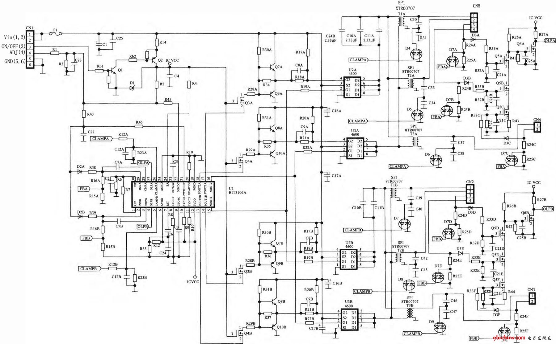 基于BIT3106的高压板电路