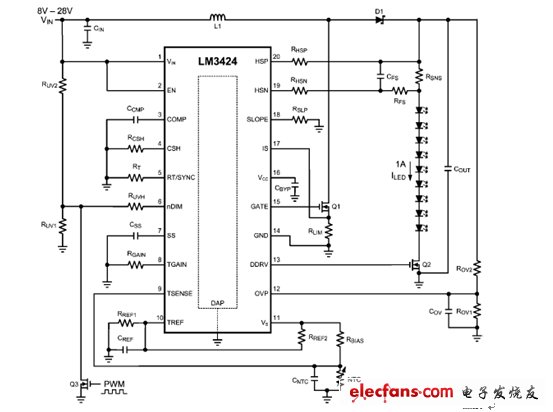 LM3424升压LED驱动器