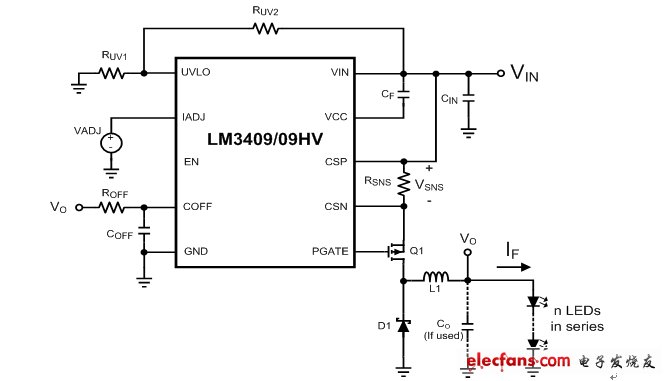 LM3409/09HV降压LED驱动器