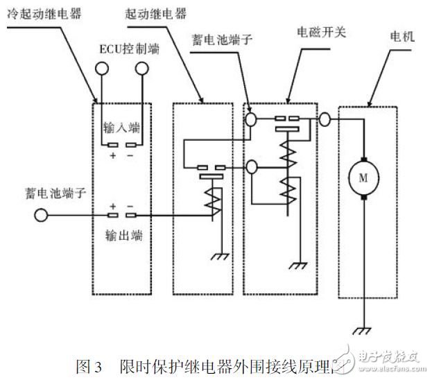 图3 限时保护继电器外围接线原理图