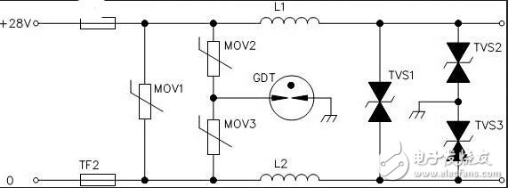 直流电源防雷电子电路设计图