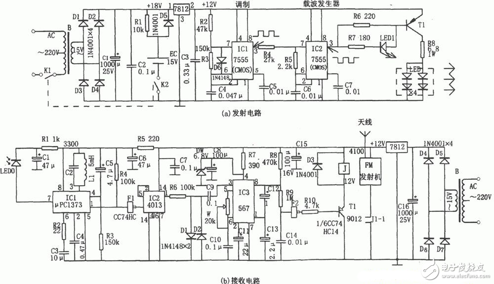 无线发射与接收智能能监控报警电路模块