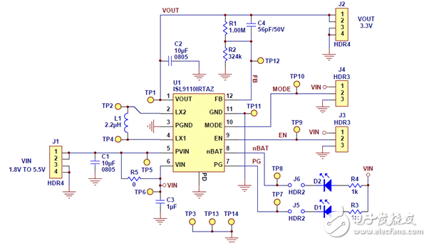 基于ISL911x高度集成升降压电源电路设计 —电路图天天读（53）
