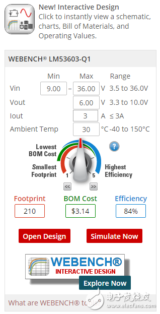 具有比较特性的全新 WEBENCH 交互式产品文件夹