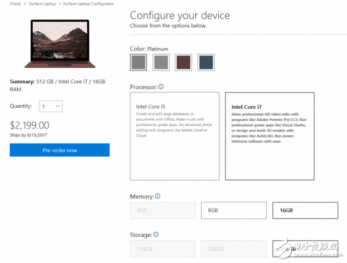 微软Surface Laptop售价及配置,国行要等年底