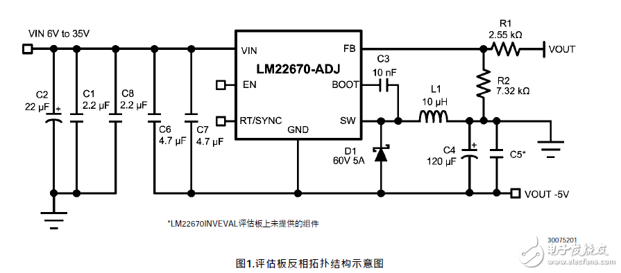 LM22670评估板反相拓扑结构和应用说明