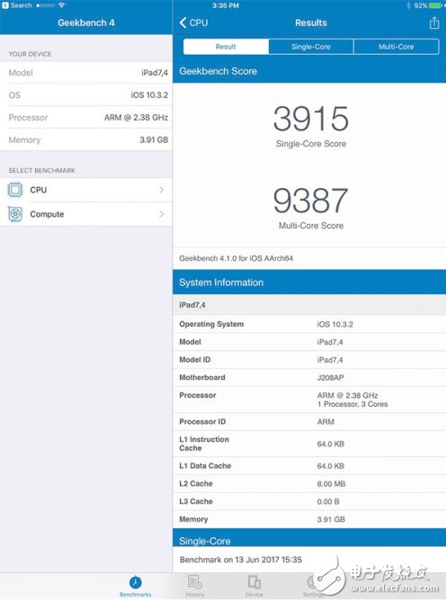 A10X+4GB内存：10.5英寸iPad Pro跑分逆天！
