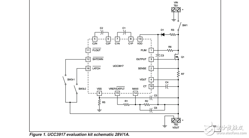 ucc3917正浮热插拔电源管理评估工具原理和材料清单