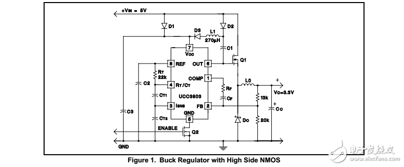 降压稳压器使用高边N沟道开关无复杂栅极驱动