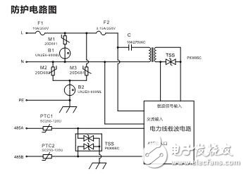 基于UN2E-800ML的智能抄表模块防护方案电路图