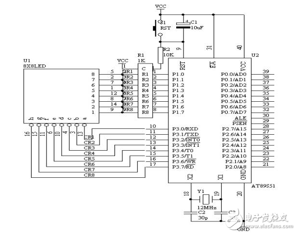 基于AT89S51单片机的点阵式LED数字显示威廉希尔官方网站
方案