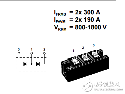 高功率二极管模块MDD172-14N1