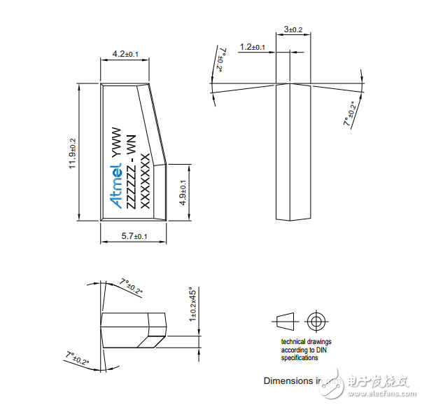 ata5577m1330c-ppmy读/写LF RFID识别应答器125khz数据表