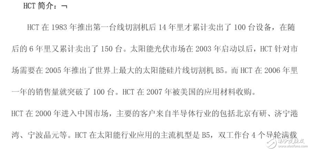 多线切割威廉希尔官方网站
的发展与HCT和NCT等设备的介绍