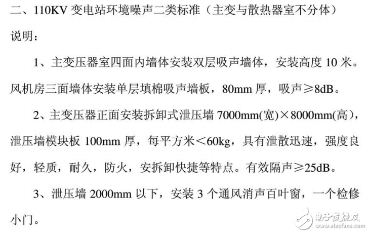 110KV变电站泄压降噪的设计方案