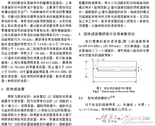 腔体带通滤波器设计案例