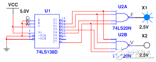 用74ls138实现一位全减器