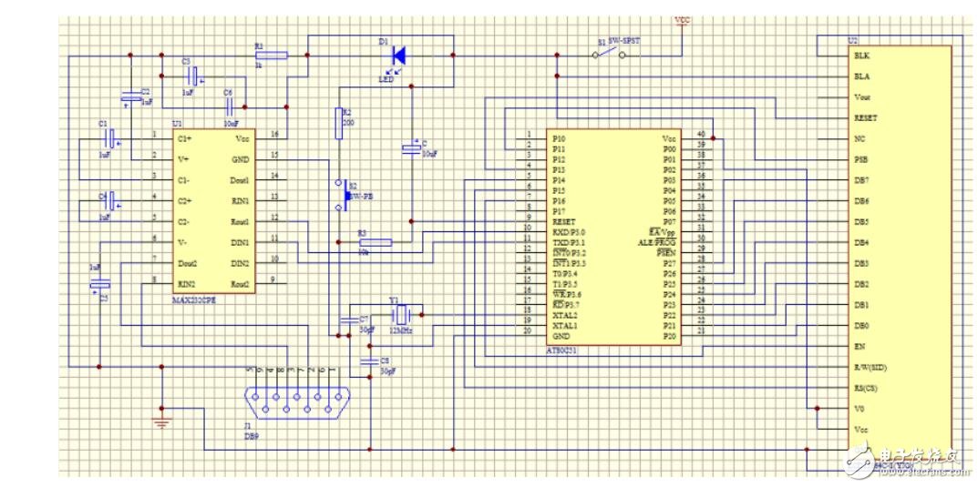 lcd12864与单片机连接图